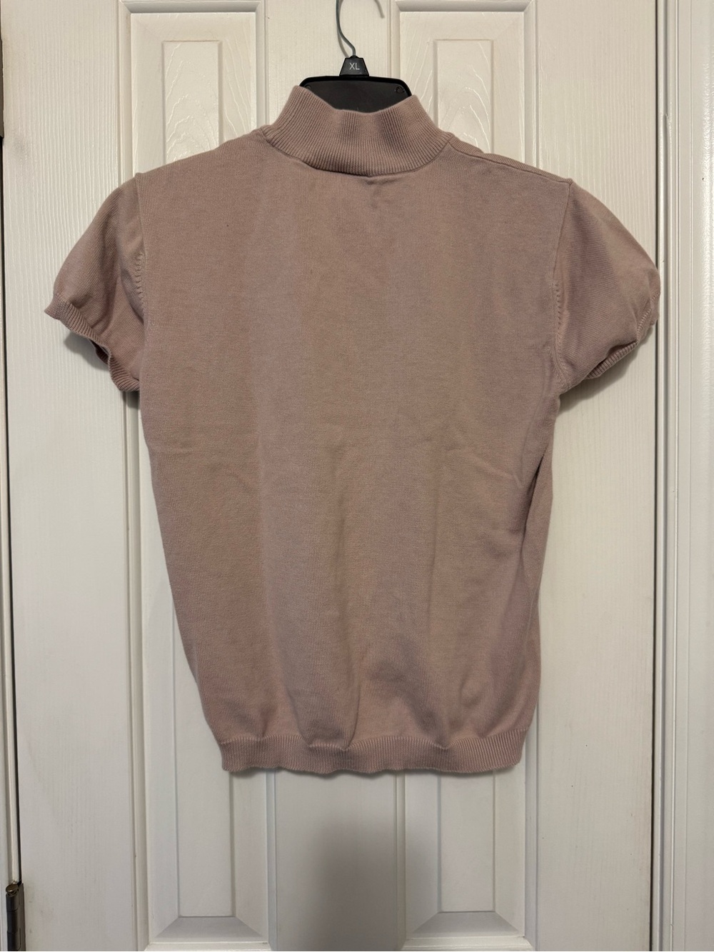 Mauve Short-Sleeve Turtleneck Sweater
